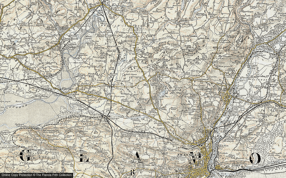 Old Map of Penllergaer, 1900-1901 in 1900-1901