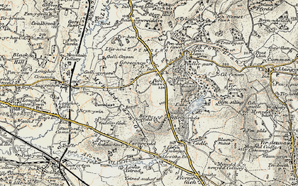 Old map of Penllergaer in 1900-1901