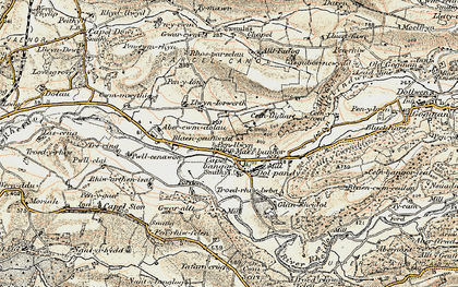 Old map of Penllwyn in 1901-1903