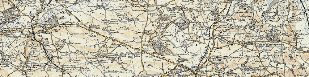 Old map of Penllyn in 1899-1900