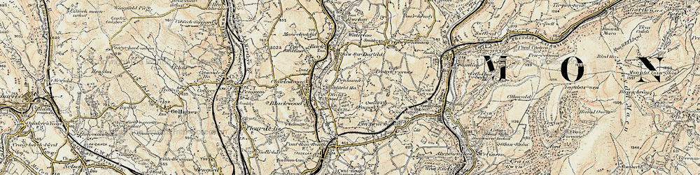 Old map of Penmaen in 1899-1900