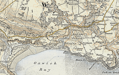 Old map of Penmaen in 1900-1901