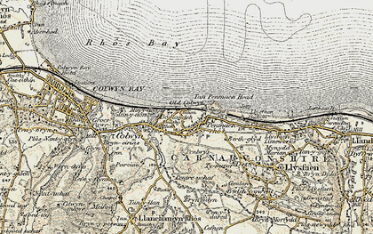 Old map of Penmaen Rhôs in 1902-1903
