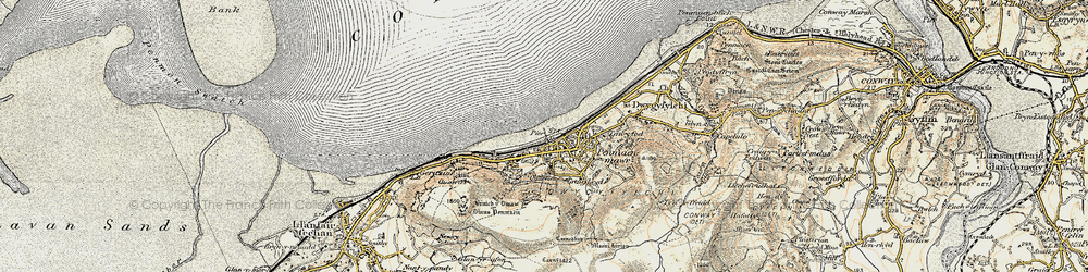 Old map of Penmaenmawr in 1902-1903