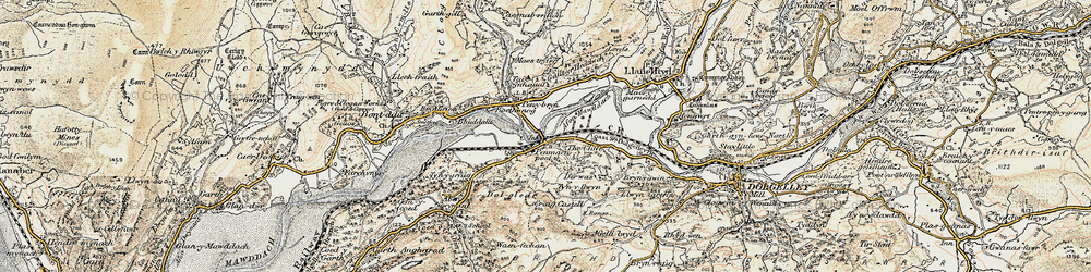 Old map of Penmaenpool in 1902-1903