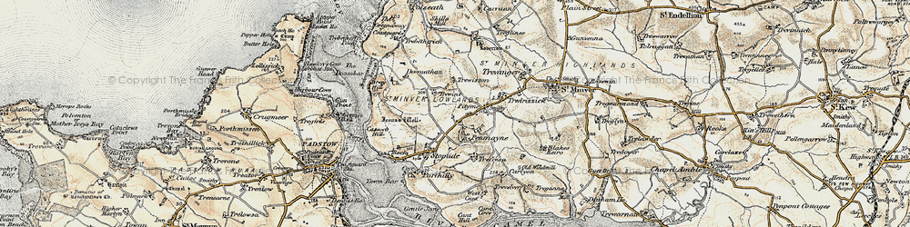 Old map of Penmayne in 1900