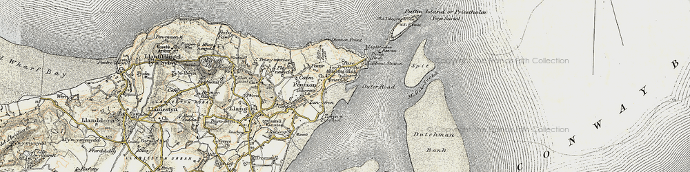 Old map of Penmon in 1903-1910