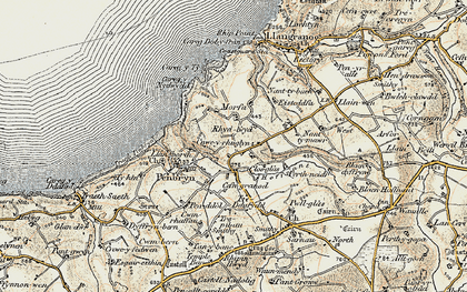 Old map of Penmorfa in 1901