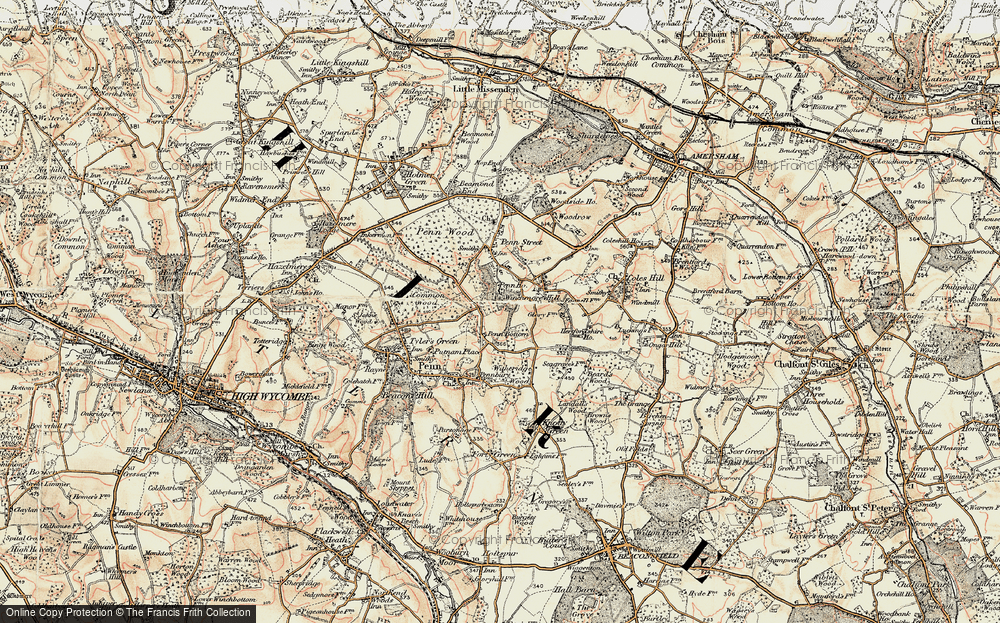 Old Map of Penn Bottom, 1897-1898 in 1897-1898