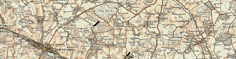 Old map of Penn Bottom in 1897-1898