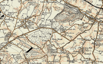 Old map of Penn Street in 1897-1898