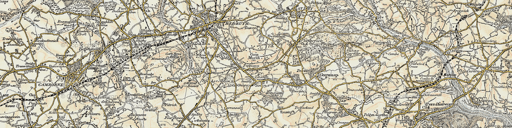 Old map of Pennance in 1900