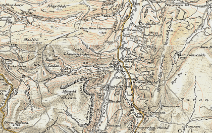 Old map of Afon Twymyn in 1902-1903