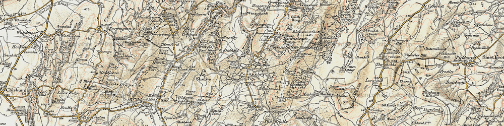 Old map of Pennerley in 1902-1903