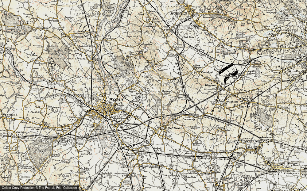 Old Map of Historic Map covering Borsdane Wood in 1903