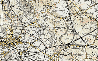 Old map of Pennington Green in 1903