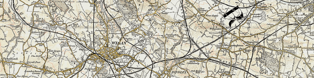 Old map of Borsdane Wood in 1903