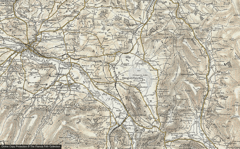 Old Map of Historic Map covering Bryn-llici in 1900-1901