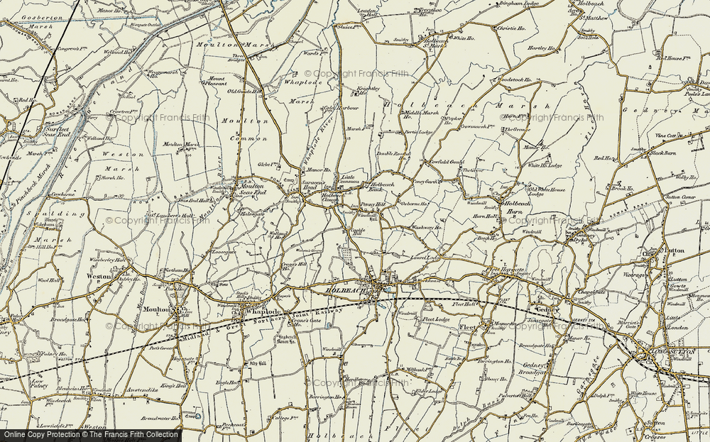 Old Map of Penny Hill, 1901-1902 in 1901-1902
