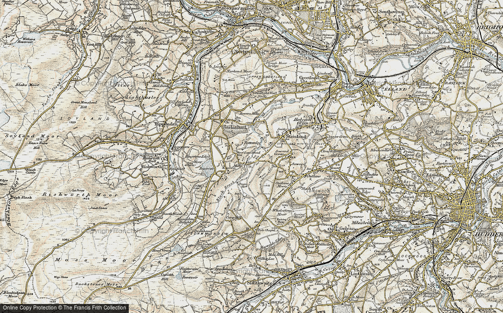 Old Map of Penny Hill, 1903 in 1903