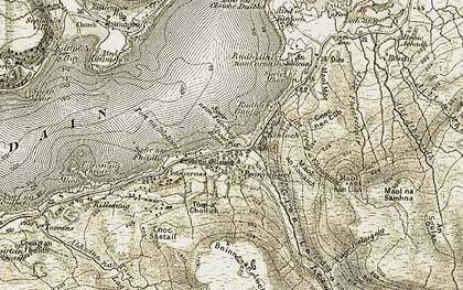 Old map of Achadh na h-Atha in 1906-1907