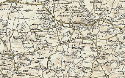 Old map of Yeadbury in 1899-1900