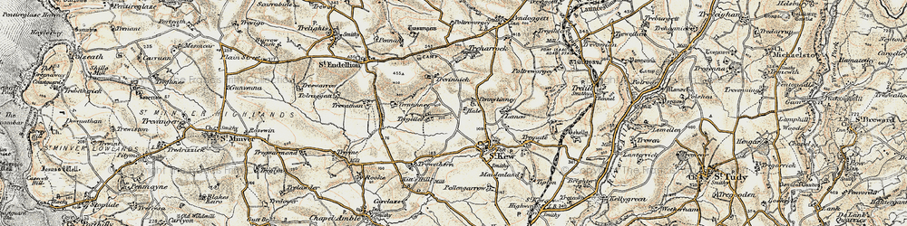 Old map of Pennytinney in 1900