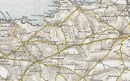 Old map of Penparc in 0-1912