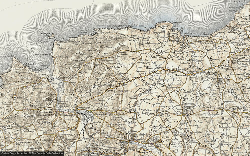 Old Map of Historic Map covering Felinwynt in 1901