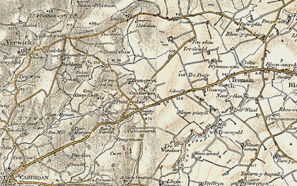 Old map of Penparc in 1901