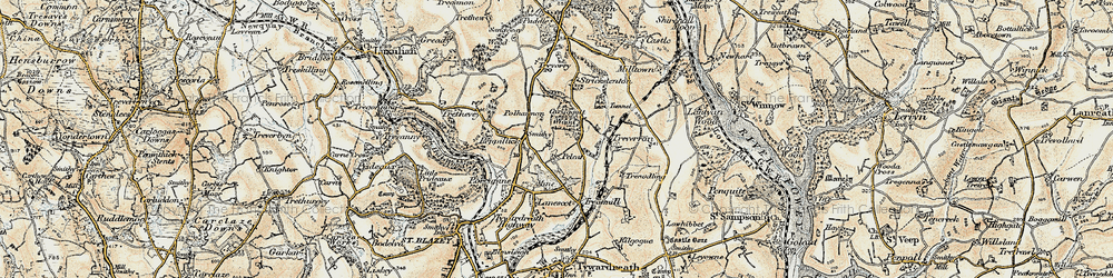 Old map of Penpillick in 1900