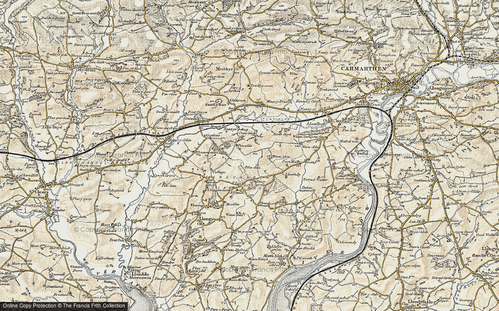 Old Map of Historic Map covering Bragty in 1901