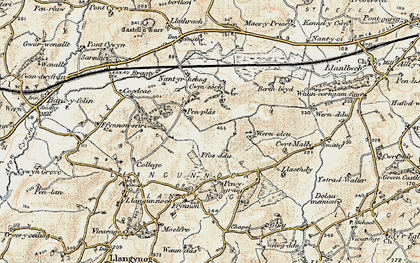 Old map of Penplas in 1901