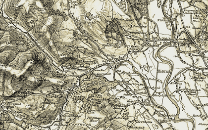 Old map of Penpont in 1904-1905