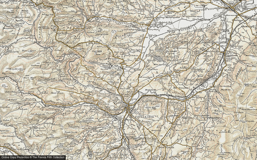 Old Map of Historic Map covering Cefngoleugoed in 1902-1903