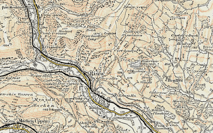 Old map of Penrhiw in 1899-1900