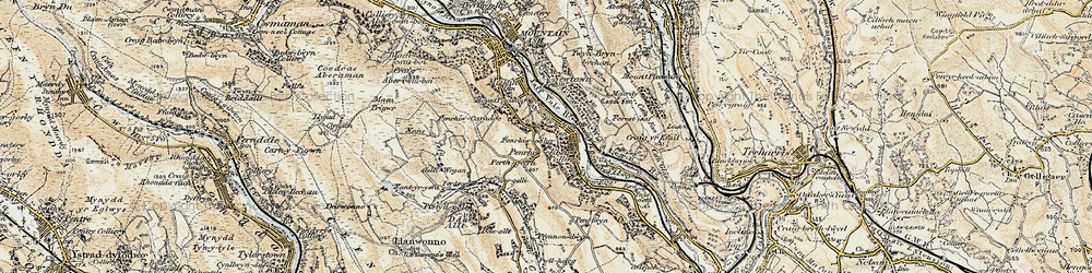 Old map of Penrhiwceiber in 1899-1900