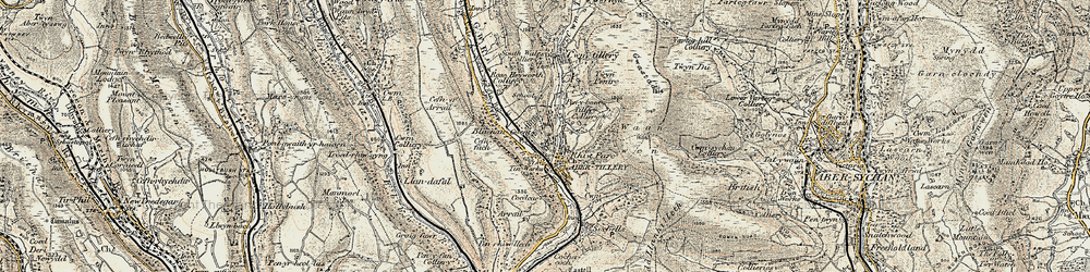 Old map of Penrhiwgarreg in 1899-1900