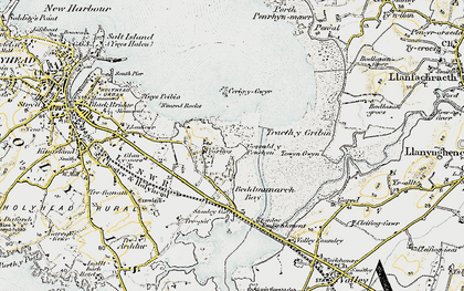 Old map of Beddmanarch Bay in 1903-1910