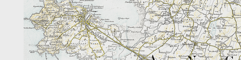 Old map of Beddmanarch Bay in 1903-1910
