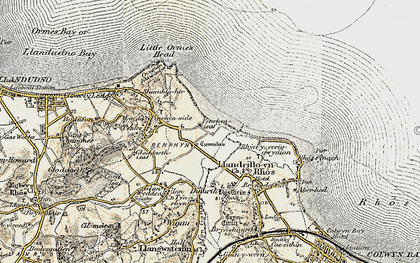 Old map of Penrhyn Bay in 1902-1903