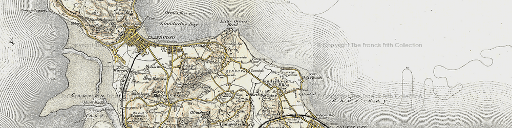Old map of Penrhyn Bay in 1902-1903