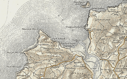 Old map of Penrhyn Castle in 1901