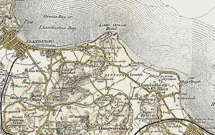 Old map of Penrhyn side in 1902-1903