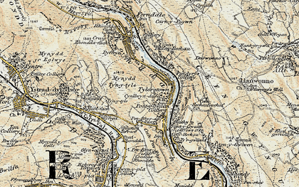 Old map of Penrhys in 1899-1900