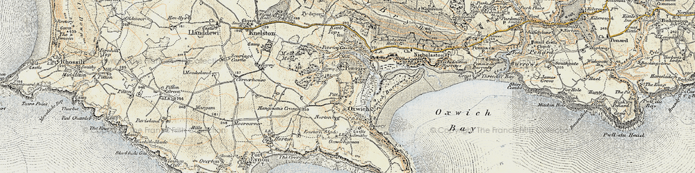 Old map of Penrice in 1900-1901