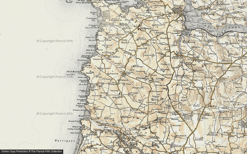 Old Map of Historic Map covering Lewidden in 1900