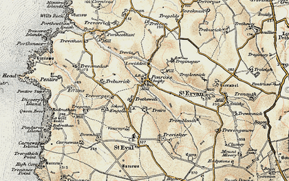 Old map of Lewidden in 1900