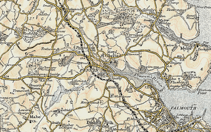 Old map of Penryn in 1900