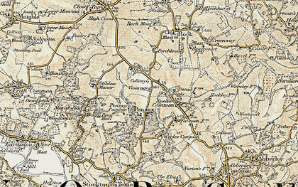Old map of Pensax in 1901-1902